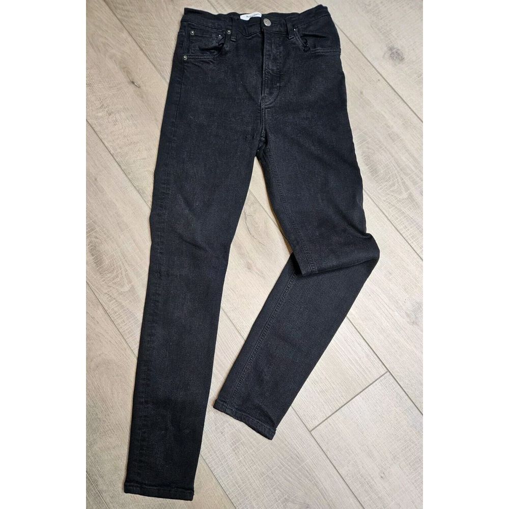 Reformation Women's Jeans High And Skinny Black Wash Size 27‎  Organic Cotton